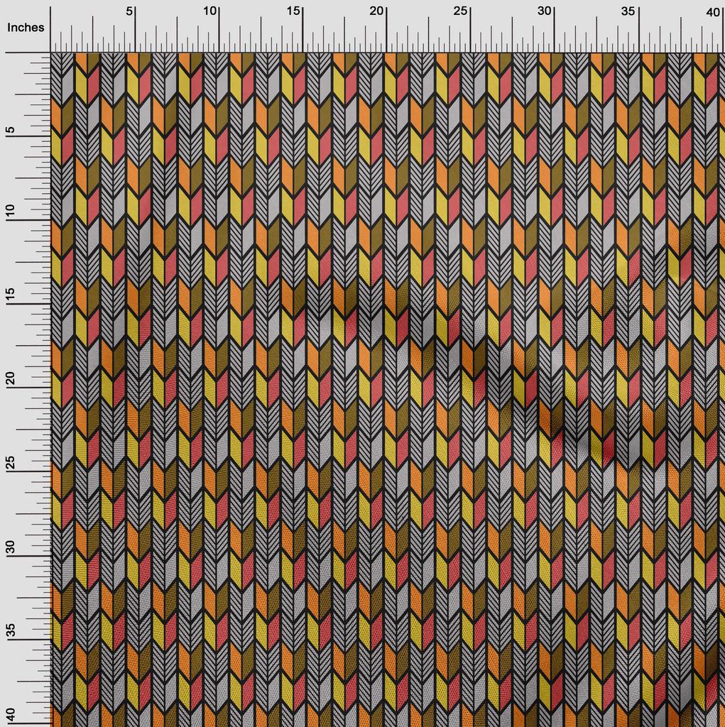 oneOone Georgette Viscose Light Gray Fabric Geometric  Diy Clothing Quilting Fabric Print Fabric By Yard 42 Inch