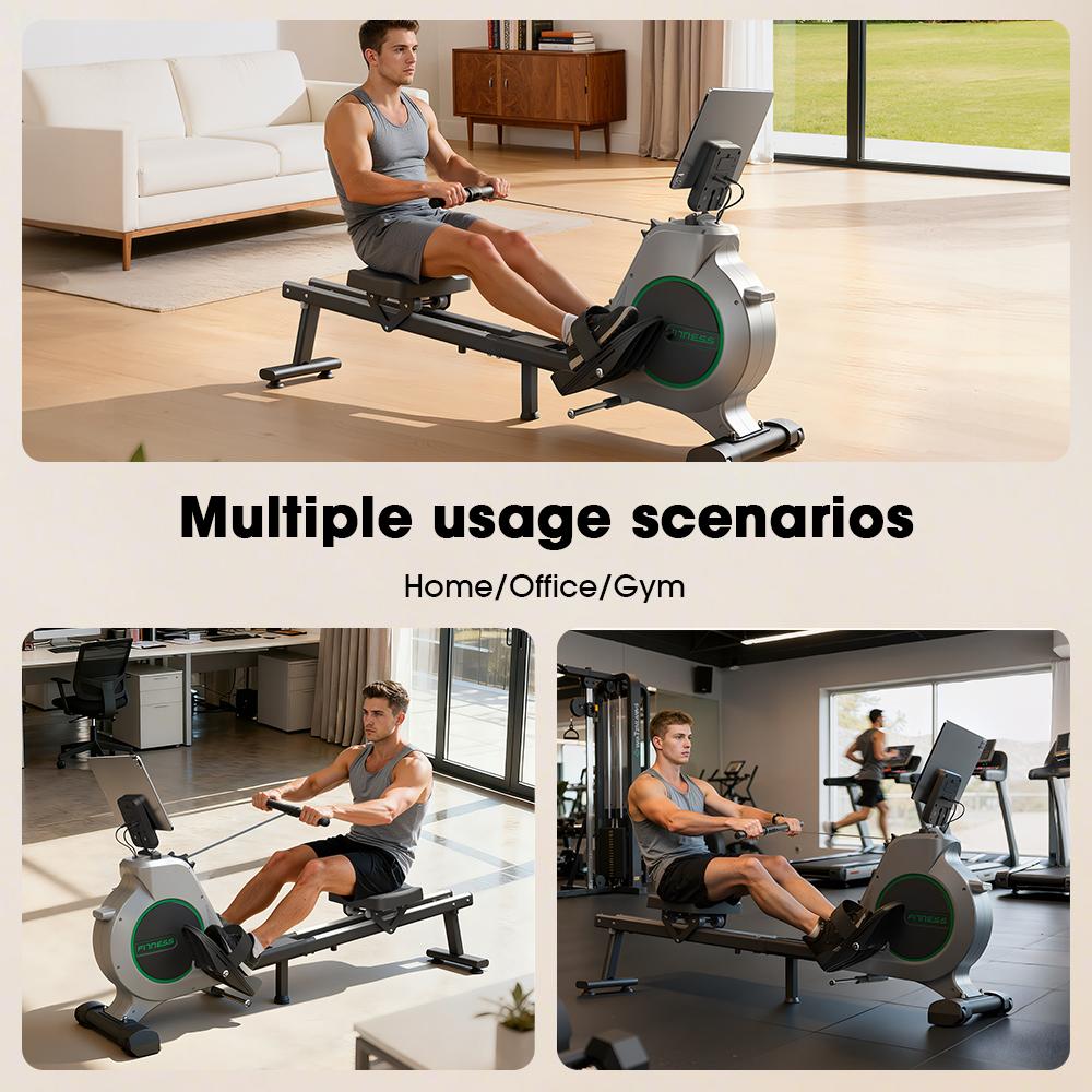 Rowing Machine,16-Level Resistance,With Digital Display,XL Soft Seat,Indoor Silent Rowing Machine Black QK530