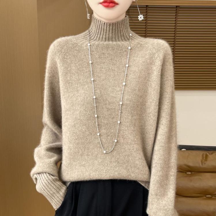 Autumn Winter Warm Turtleneck Knitted Sweater Large Size Loose Thickened Slim Fit Casual Sweater