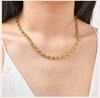 Handmade Strap Chain Necklace Stainless Steel Gold Plated Link Minimalist Tarnish Free Jewelry for Women Bijoux Femme