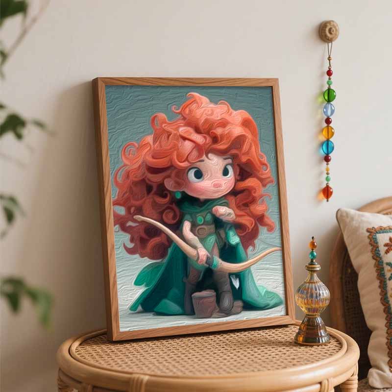 Disney Merida Archer Oil Paint by Numbers Painting Kit Handmade Diy Home Decor Gifts Custom Artistic Wall Decor for Living Room Bedroom