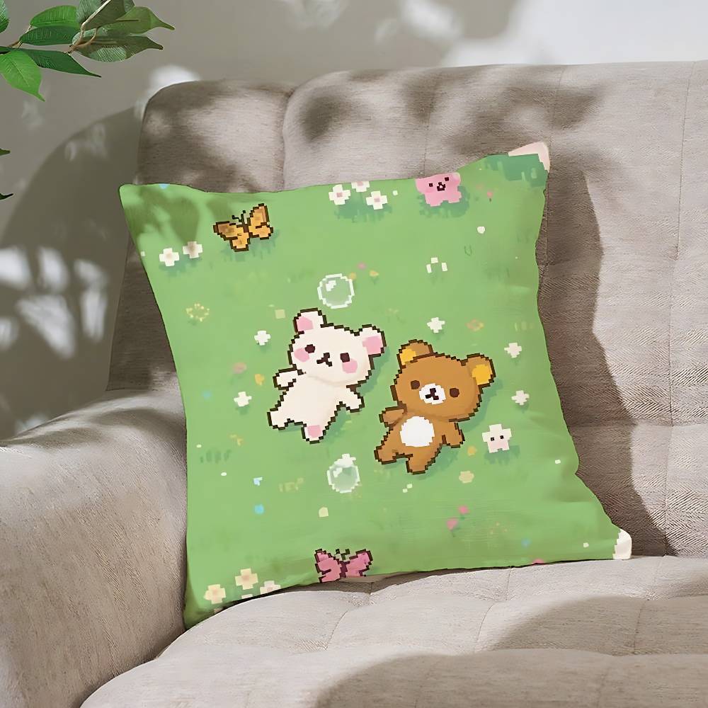 Cute LrilakkumaS Kawaii Pillow Case Cushion Cover Soft Cute Throw Pillow Case For Car Sofa Pillowcase Polyester With Zipper