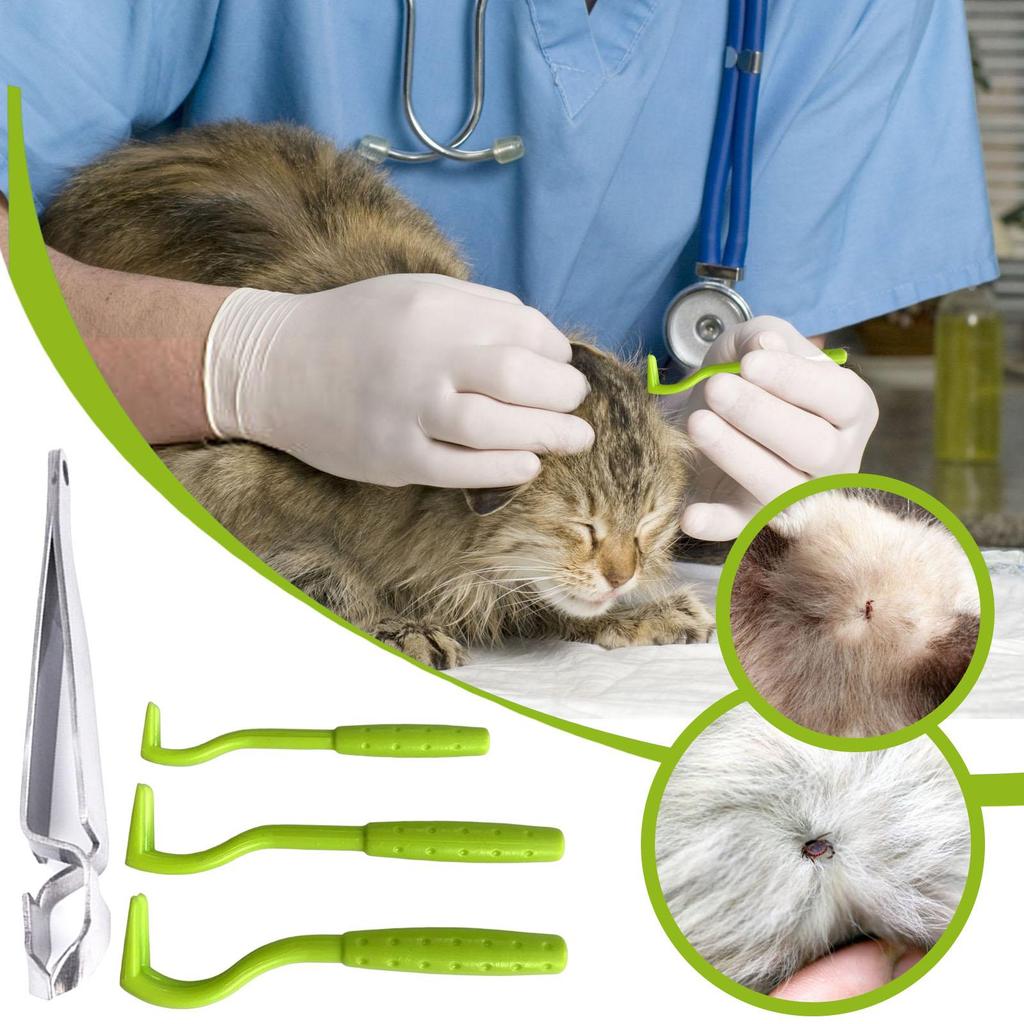 3Pcs Pet Flea Remover Beauty Insect Clamps Remove Lice Ticks Worms From Cats Dogs Cleaning Tools Care Accessories