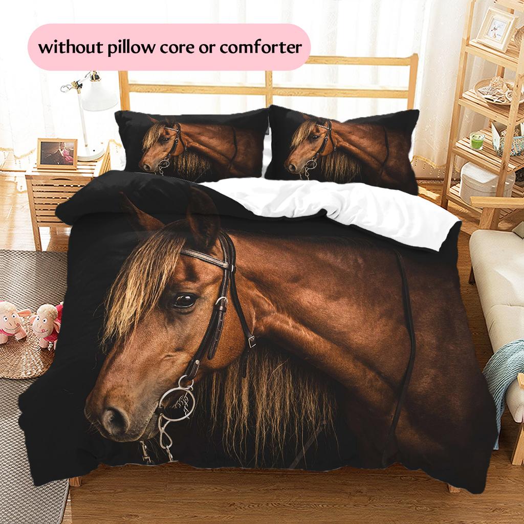 1PC Horse Bedding Quilt Set Quilt Cover Pillowcase Home Decoration Birthday Gift (1 * Duvet Cover + 15 * Pillowcase, Without Core)