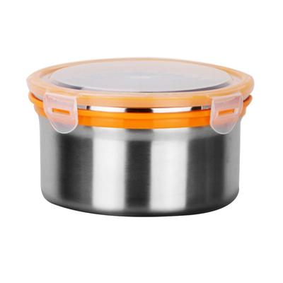 Round Stainless Steel Food Storage Container with Lid Sealed Lockable Multifunction Stainless Steel