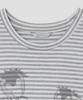 Taibseobiseu Cry Eyes Stripe Short Sleeve Top [Gray]