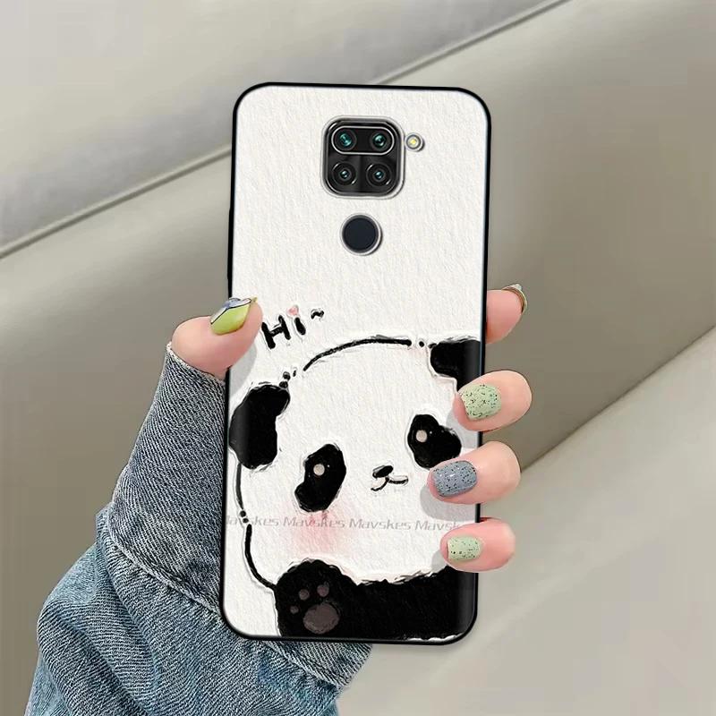 Cute Panda Back Cover For Redmi Note 9 Case For Xiaomi Redmi Note 9 Cases Note9 Soft Liquid Silicone Full Coverage Phone Case