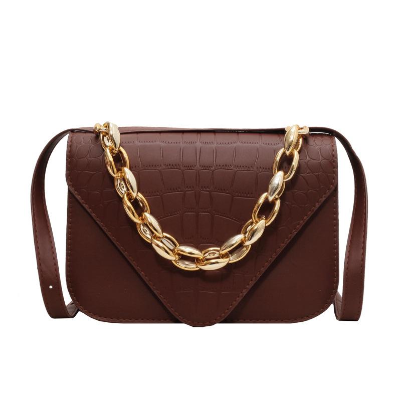 Women's temperament chain solid color 2025 autumn and winter new casual portable shoulder messenger small square bag