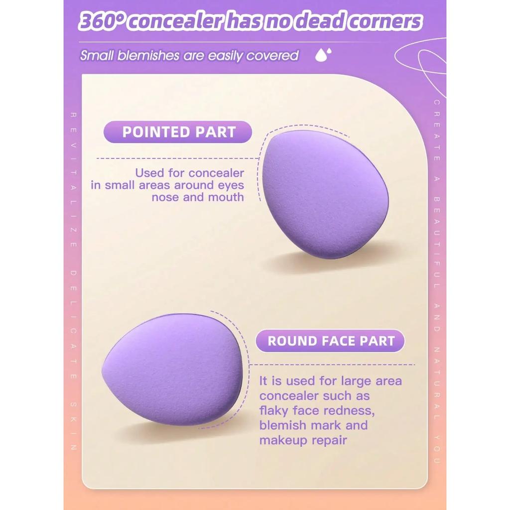 Makeup Sponge Set Blender Sponges 10 Pcs for Foundation Powder Liquid Professional Beauty Sponge Super Soft Facial Makeup Tools