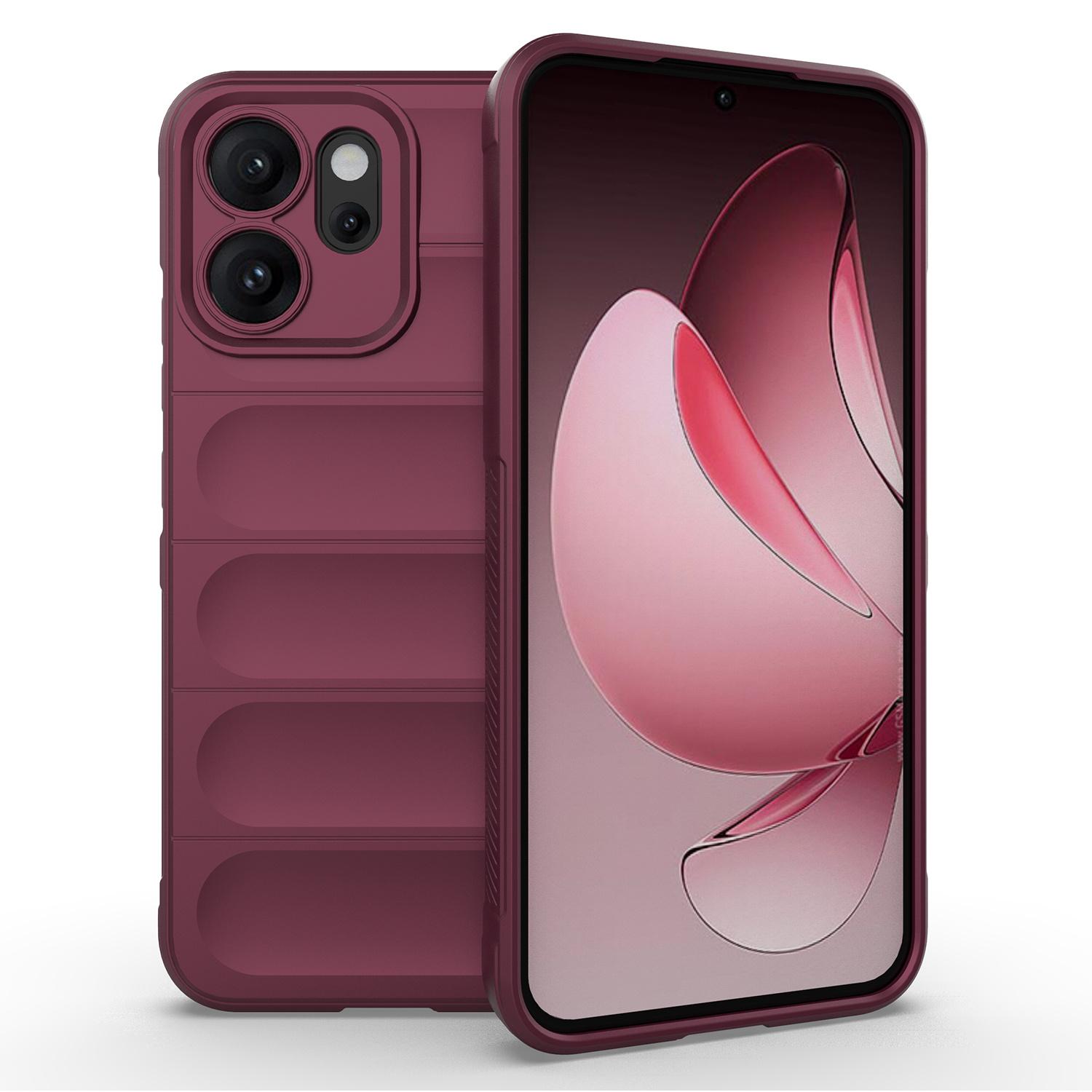 

For Oppo Reno 14F 5G Case Anti-Drop Soft TPU Rugged Phone Back Cover Wine Red