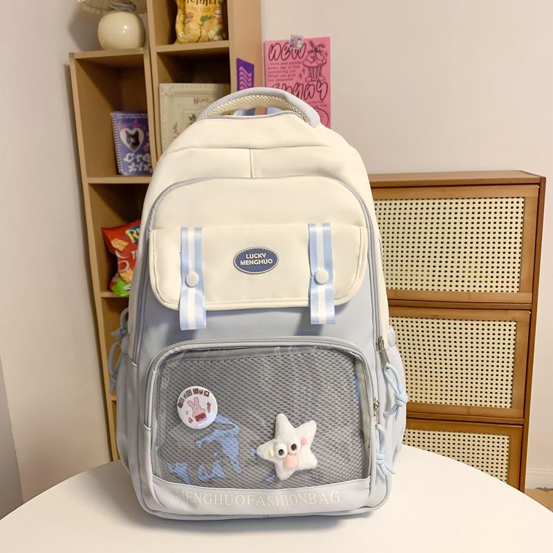 Transparent Student Large Capacity Schoolbag Versatile Cute College Girl Pain Bag New Backpack