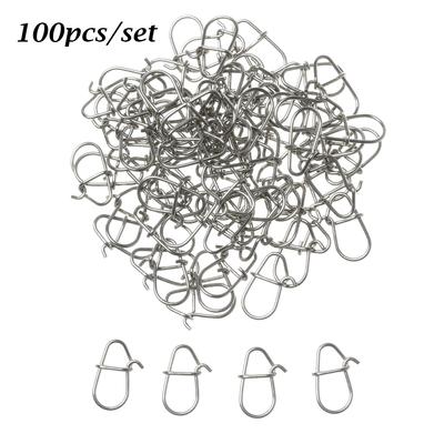 Stainless Steel Durable Fast Lock Oval Split Rings Connector Fishing Hanging Snap Barrel Swivel