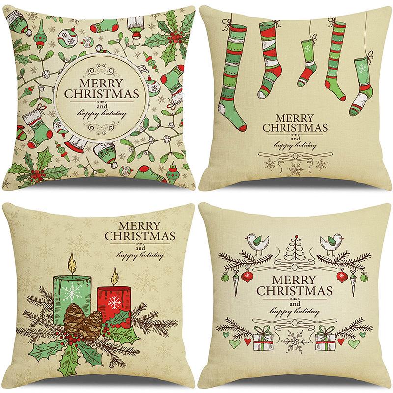 Christmas Pillowcase Combination Multi-patterned Cushion Party Festive Sofa Living Room Pillowcase Pillowcase