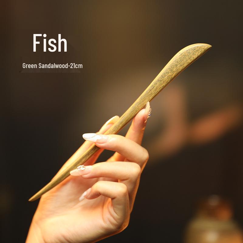 Elegant Handmade Black Sandalwood Hairpin: New Chinese Style, Ancient-Inspired, Simple, Everyday Wooden Hairpin for Women