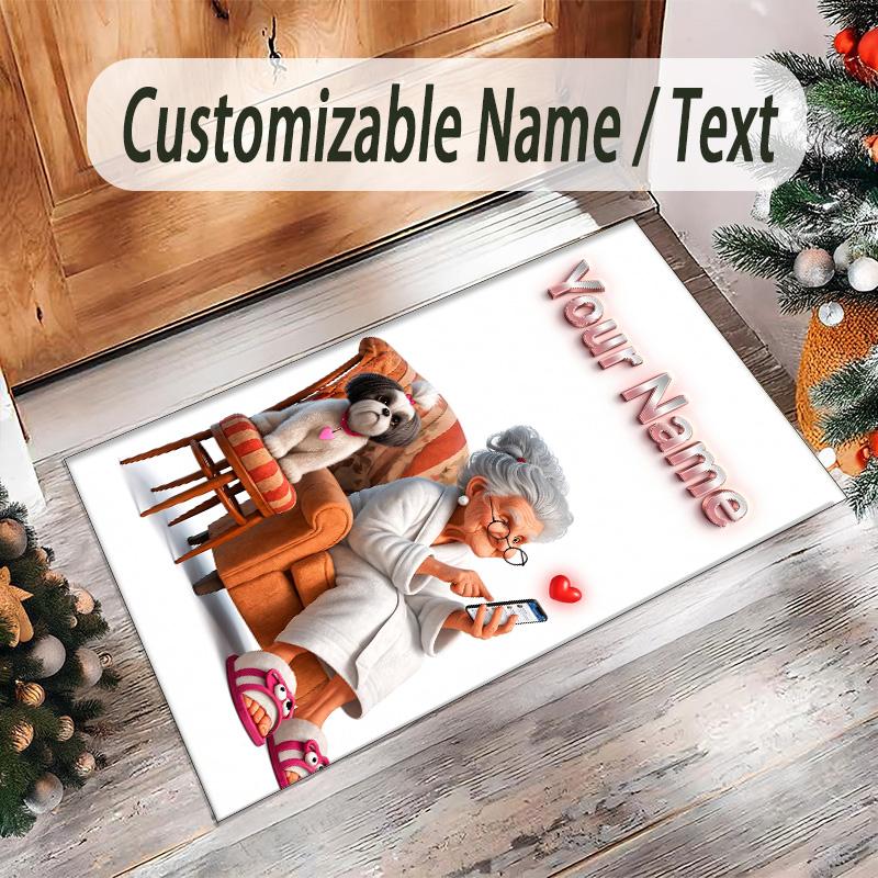 Other Similar Designs Theme Crystal Velvet Rug Personalized Custom Name Text Soft Floor Mat Home Decor
