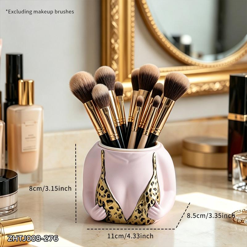 Nieuwigheid Vrouwelijk Lichaamsvormige Make-up Kwastbeker Hars Cosmetische Opbergbakje voor Kaptafel Badkamer Meisjeskamer Bureau Decor