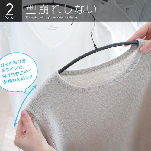 ROROPOCO Non-Slip Hangers, 30-Piece Set, Non-Slip Laundry Hangers, Clothes Hangers, Multi-Functional Crescent-Shaped Hangers, Space-Saving, Clothes Dr