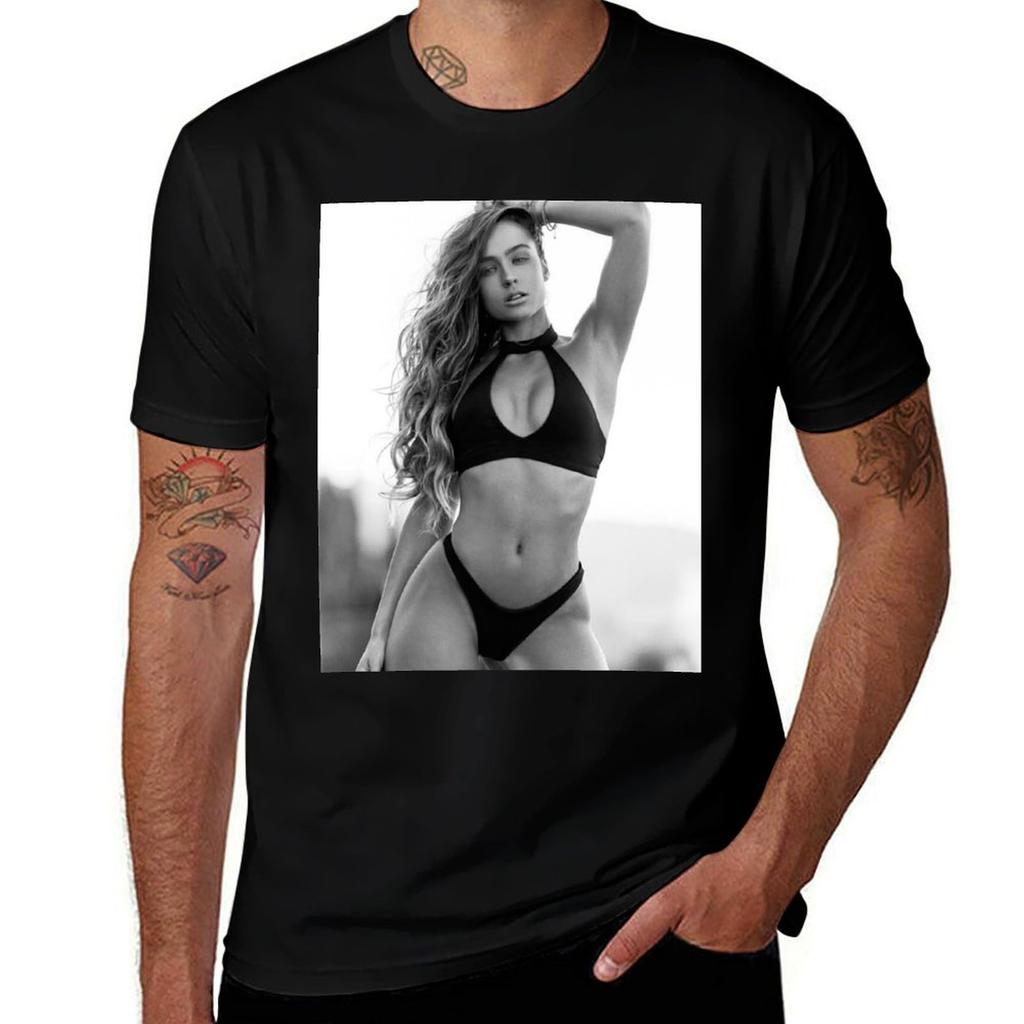 black white Sommer Ray TShirt Retro Style Print Casual Top