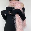 Furry Furs Collar Scarf for Winter Decorative Neck Gaiter Long Furs Shawl Adult Teens Warm Neckwear Formal Dress Collar