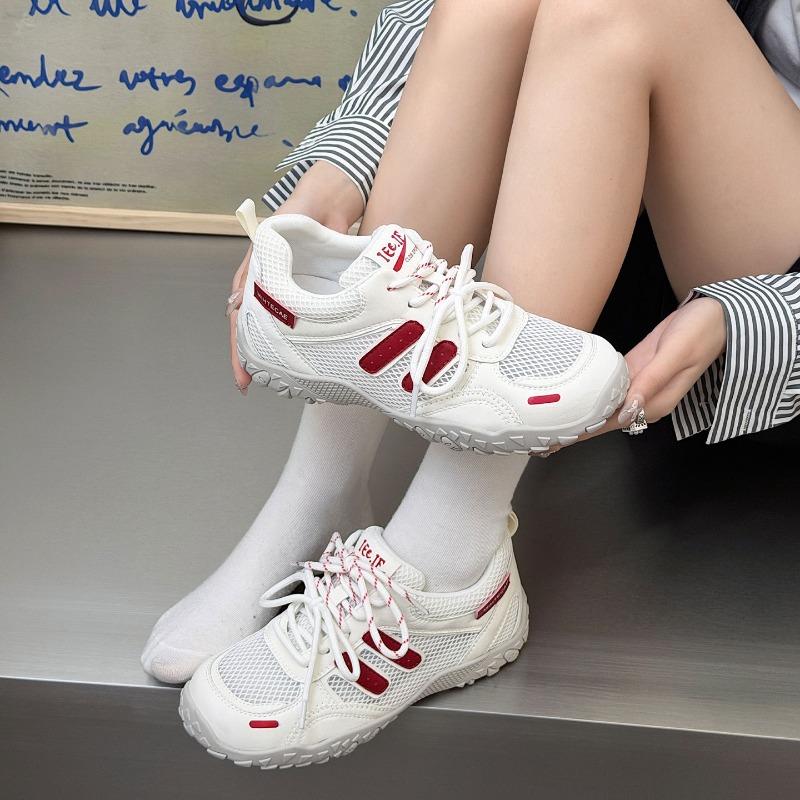 Mesh Breathable Leather German Training Shoes Women's New Versatile Casual Soft Sole Long Standing Not Tired Feet Sports Shoes Thin