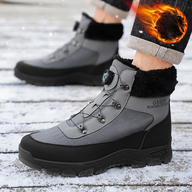 Winter Men Boots Outdoor Snow Boots High Top Cotton Boots with Non Slip  Wear Resistant  Leisure  Versatile Outdoor Plush