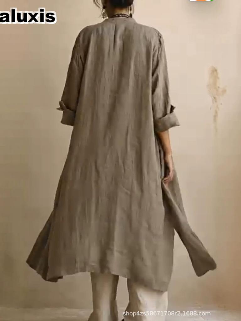 Summer Solid Wide Leg Pants Set Women Cotton Linen Fashion 3 Piece Outfit