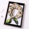 Spring and Summer Silk Scarf Women's 71 Simulation Silk Square Scarf Green Butterfly Decorative Scarf Neck Professional Scarf Thin Scarf