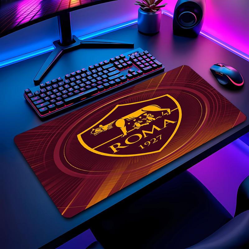 Tappetino per Mouse con Motivo Calcio AS Roma No?Tappetino Mouse da Gioco Antiscivolo con Base in Gomma per Scrivania Ufficio Casa