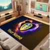 Leeds United Custom Crystal Velvet Rug, Personalized Name Text Print, Football Logo Soft Non‑Slip Floor Mat Home Decor Gift