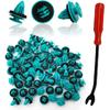 100Pcs Nylon Engine Under Cover Push-Type Retainer Clips Engine Splash Shield Fender Liner Trunk Lid Trim With Bonus Fastener Remover Compatible With