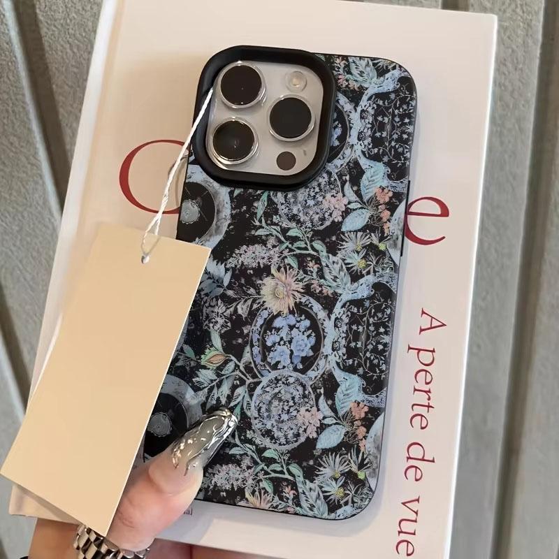 

Stylish Blue Patterned Lychee Phone Case For iPhone 17 Pro Max 16 15 14 13 12 11 XS Max X XR 15 Plus 16E 17 Air Silicone Cover iPhone 13 Pro