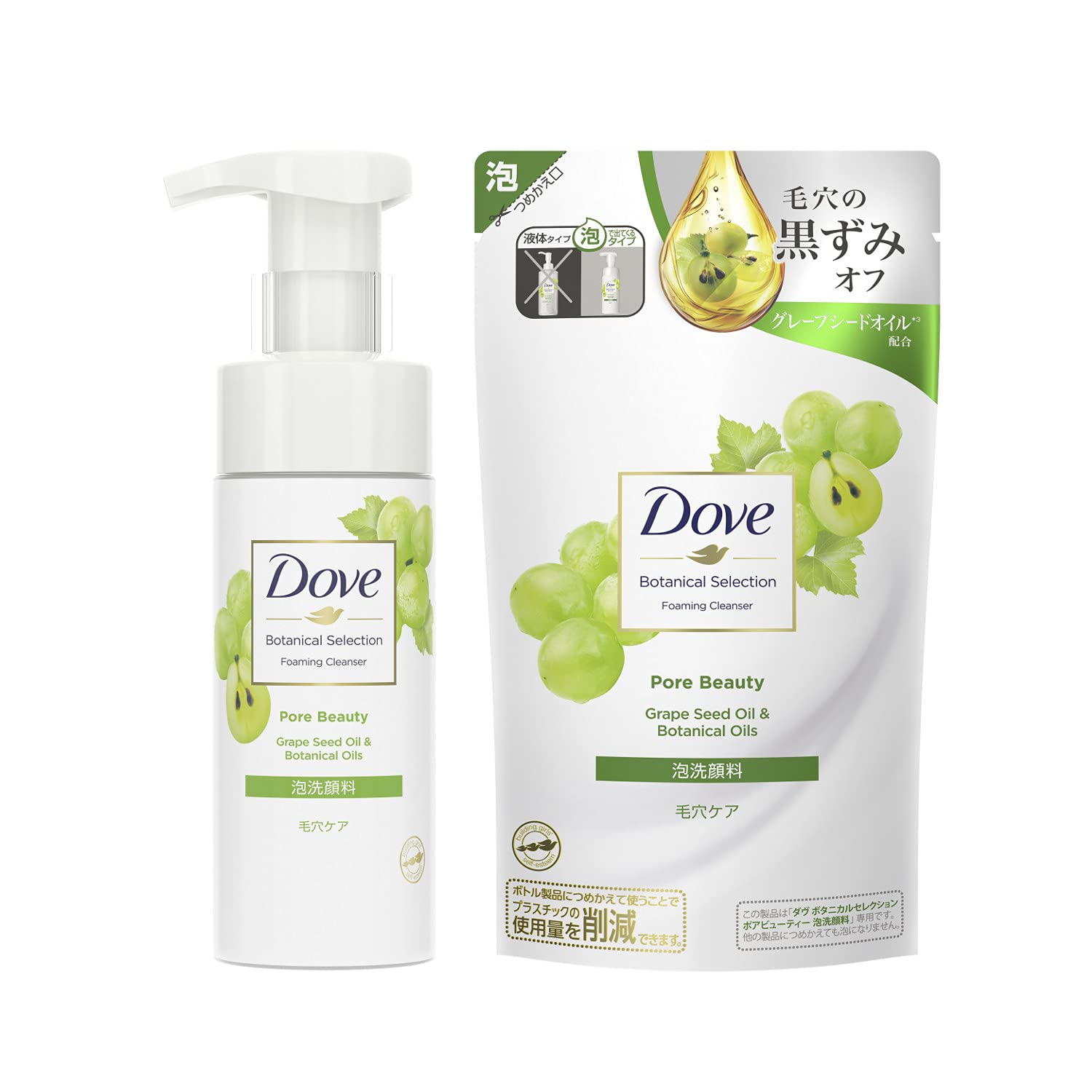 

Dove Botanical Selection Pore Beauty Foaming Facial Cleanser (Main Unit + Refill Set)