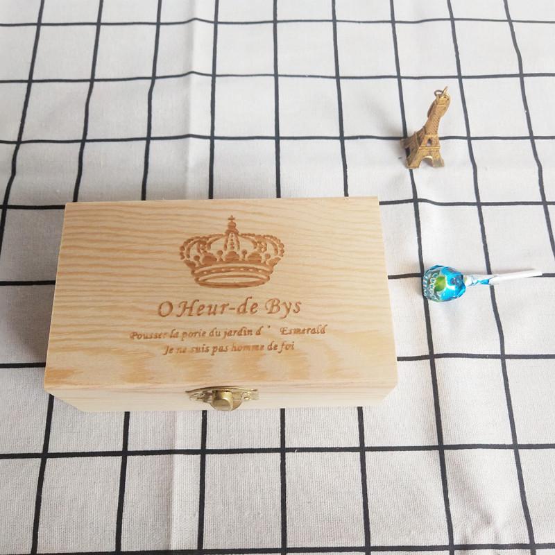 Vintage Solid Wood Rectangular Storage Box with Lid