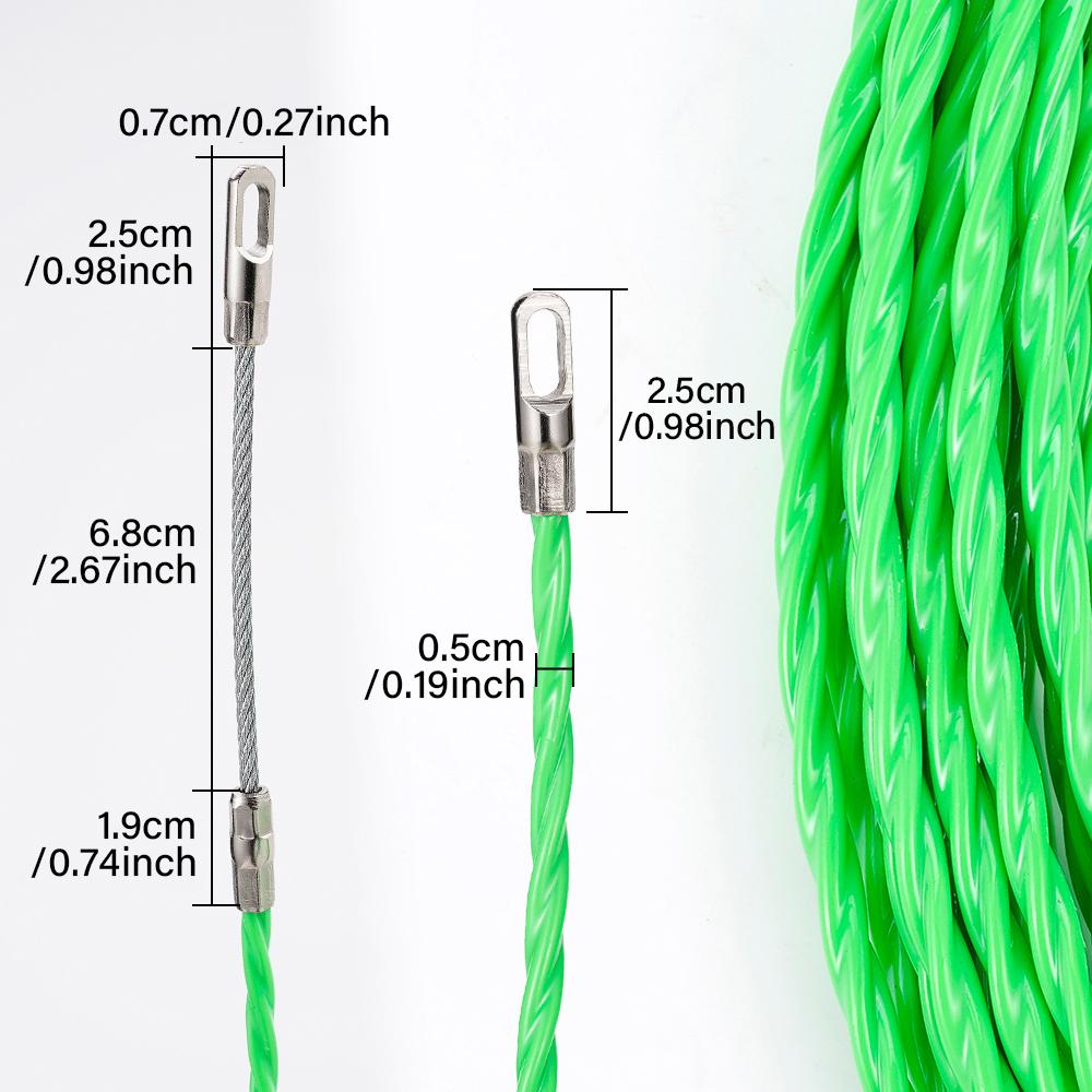 5MM Glasfaser-Kabelzieher 5/10/15/20/25/30/50M Drahtkanal Fischband Elektrikerband Kabel Einführhilfe Werkzeug