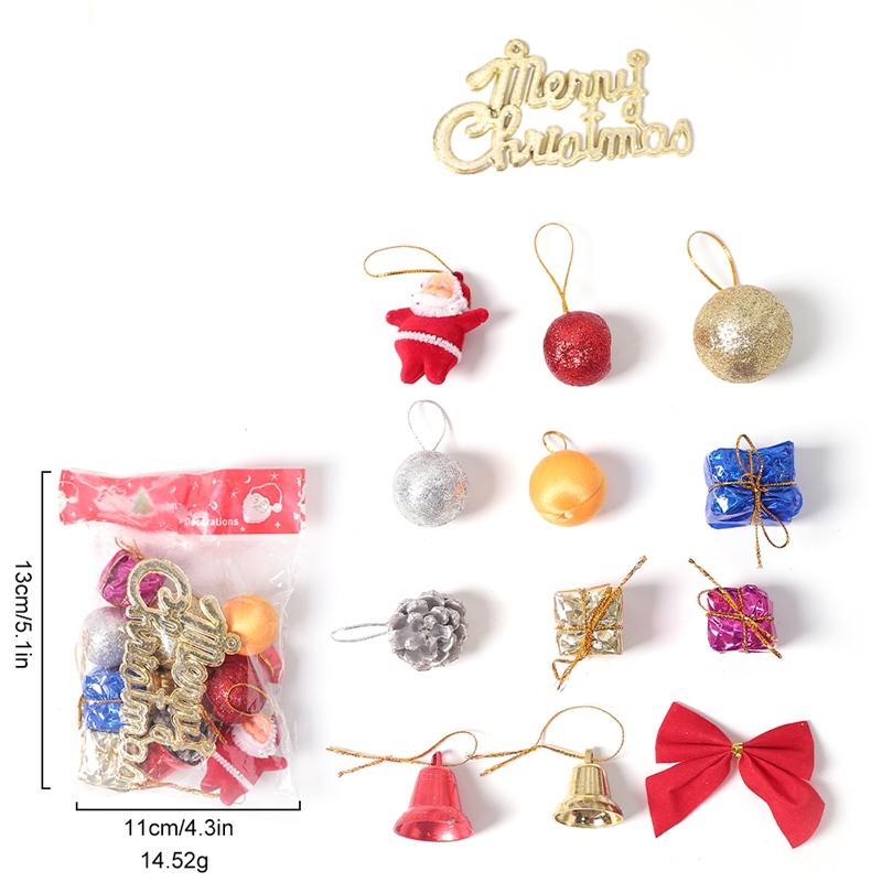 1bag Christmas Decoration Santa Claus Christmas Balls Pine Cones Bows Set Xmas Tree Hanging Ornaments Home Party 2025 Navidad