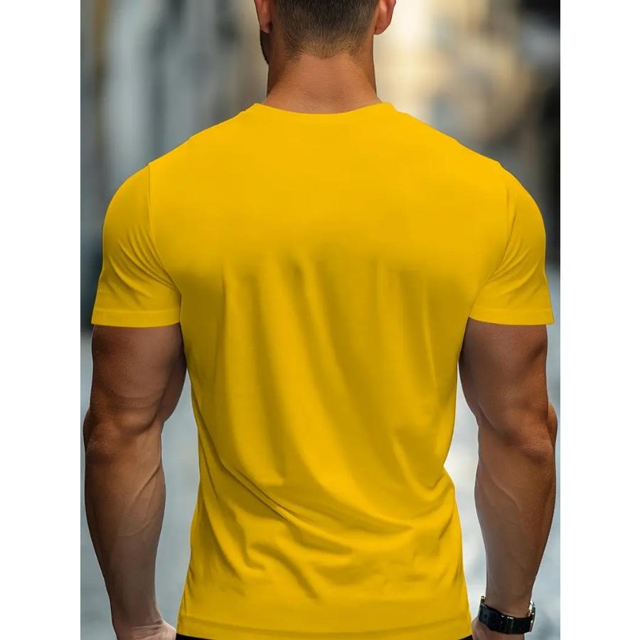 Creative Print Men's Fashionable Summer Crew Neck Short Sleeve Sports T-shirt, Comfortable And Versatile