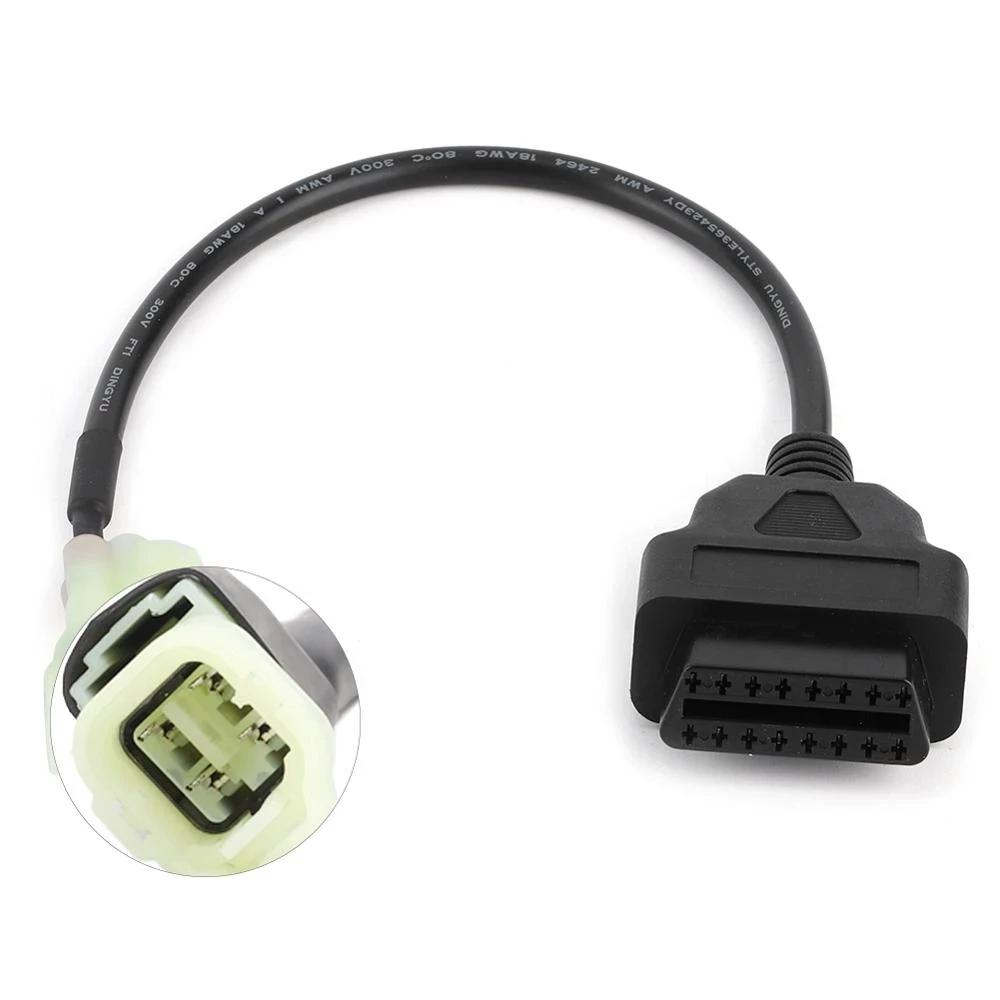 1pc OBD2 To 4 Pin Diagnostic Adapter Cable Motorcycle Fault Detection Parts Fit for Honda Motorbikes or Similar