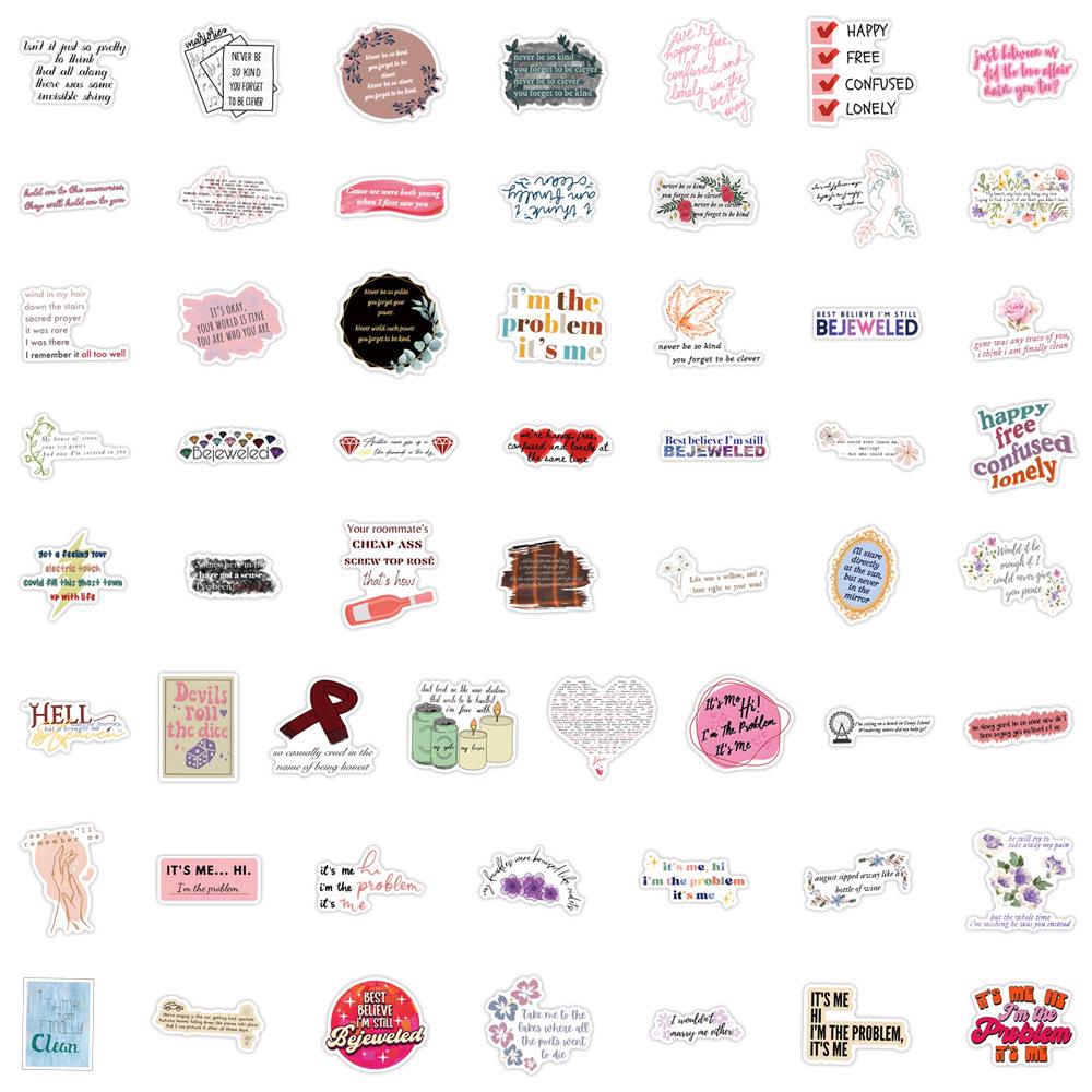 55-110 Taylor Album Graffiti Stickers: Creative Lyrics Decor for Water Bottles, Phone Cases, and Computers