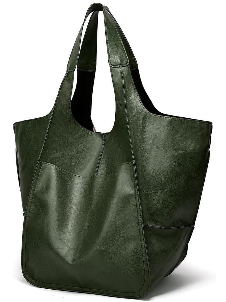 Retro European & American Soft Leather Large-Capacity Women's Tote Bag
