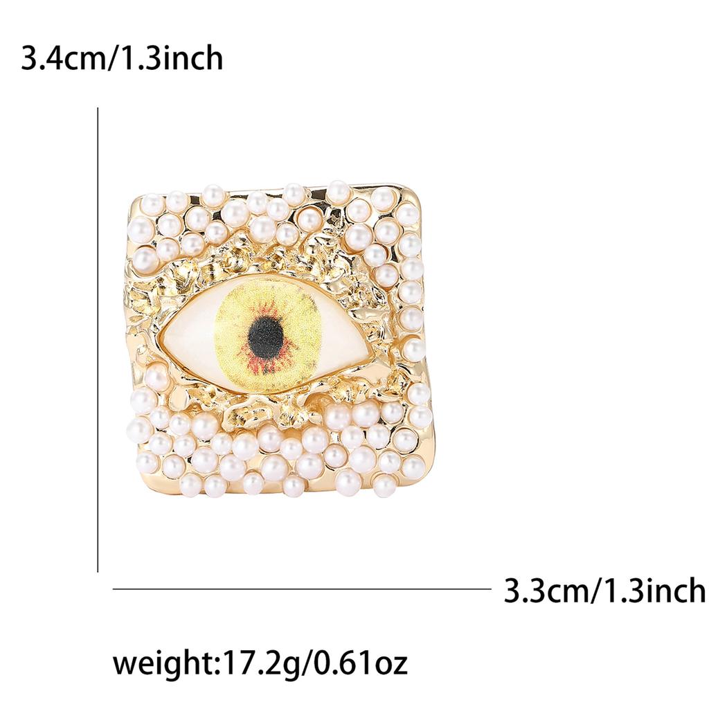 Design Legierung Quadrat Perle Teufelsauge Brosche Kreative Vielseitige Herren- Und Damenbekleidung Corsage Ornament Pin