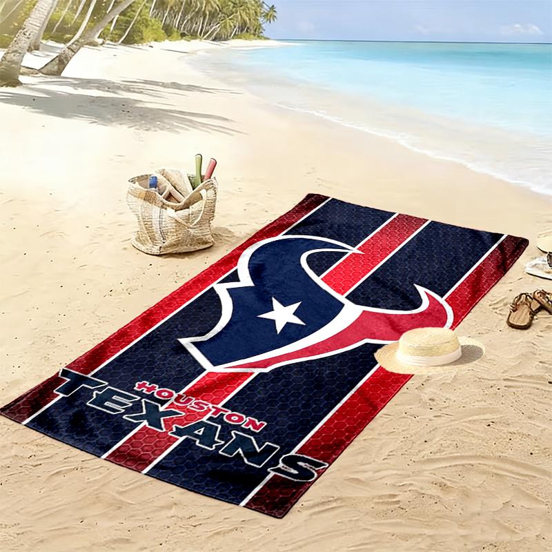 Houston Texans Print Beach Towel, Large Soft Quick Dry Towel for Beach Camping Swimming