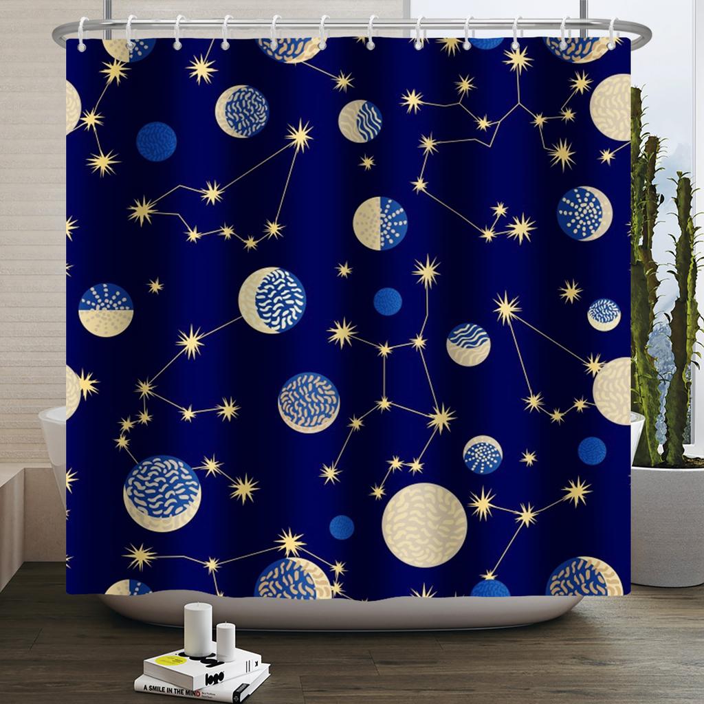 Butterfly Moth Moon Phase Shower Curtain Mushroom Floral Sun Star Plant Flower Goth Witchy Waterproof Bathroom Curtain Home Deco