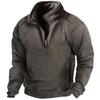 European & American Slim Fit Stand Collar Zipper Pullover for Men's Autumn & Winter Casual Wear