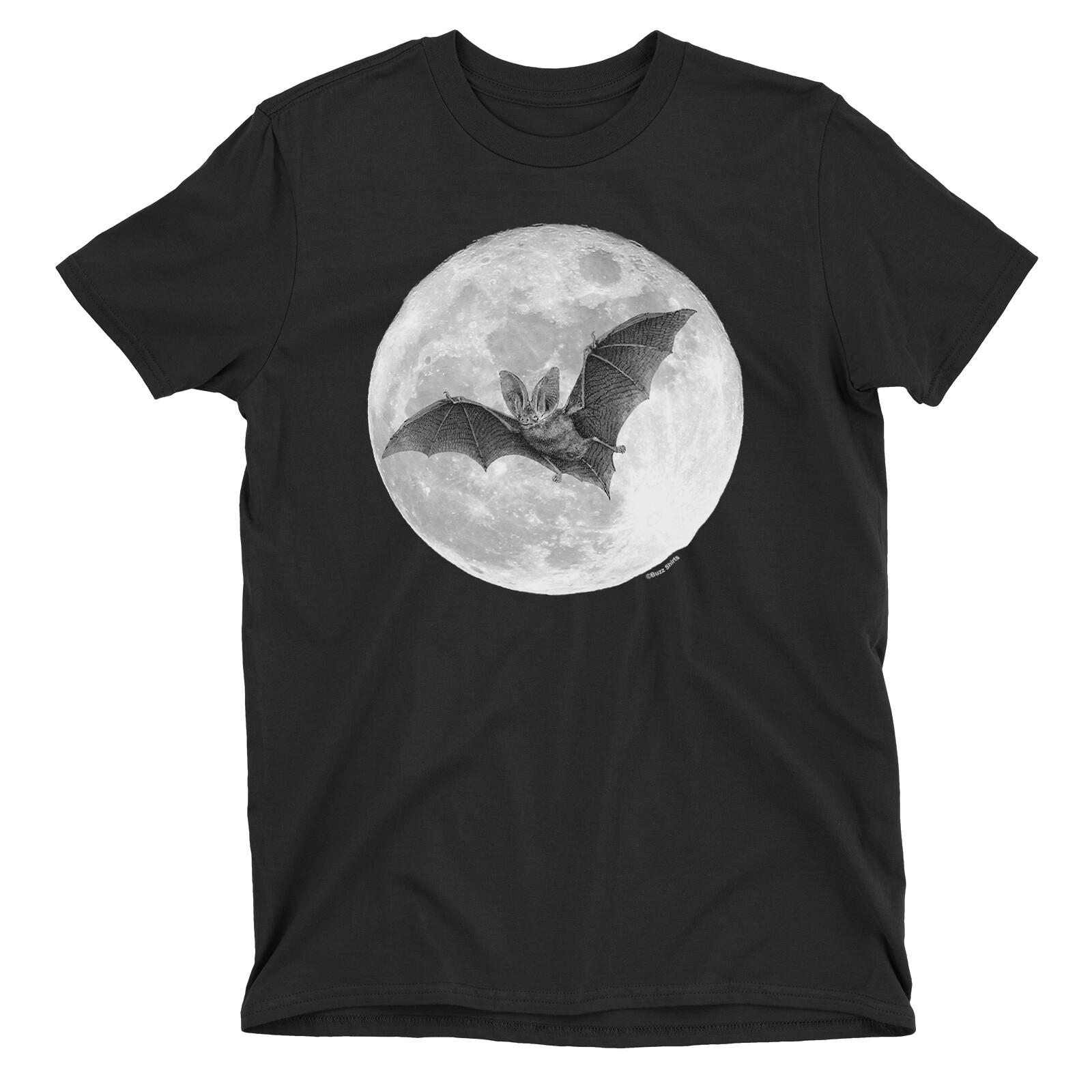 Moonlight Bat T-Shirt Mens Womens Tees Top HALLOWEEN Spooky Costume Party Womens Mens  Scary S
