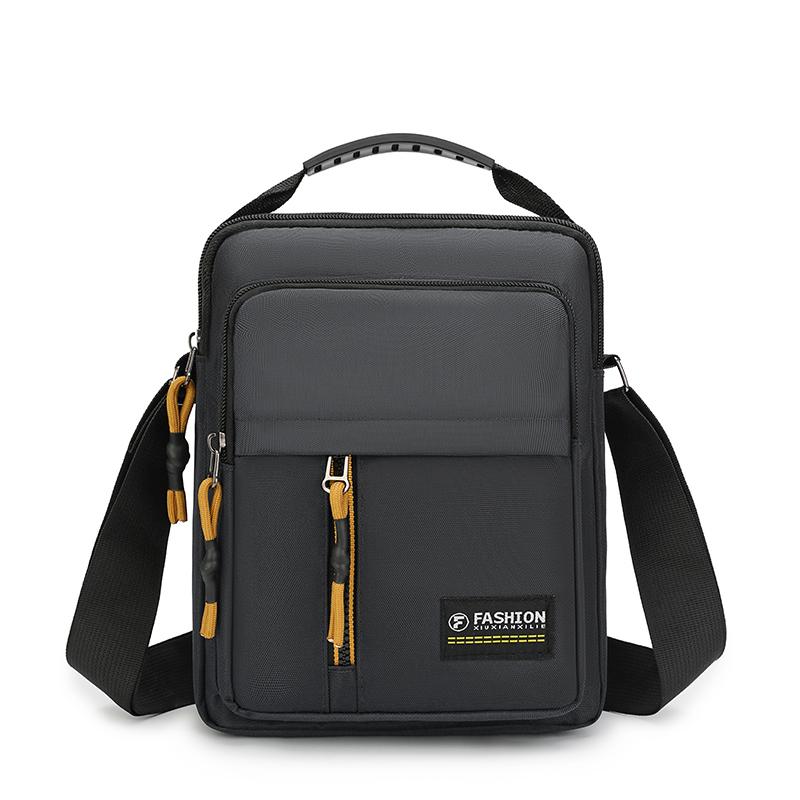 

Мужская сумка через плечо, сумки на одно плечо, сумка для хранения большой емкости, модные деловые сумки через плечо с несколькими карманами серый