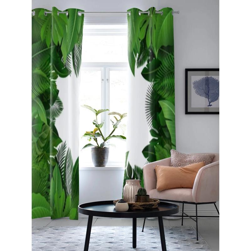 Background Of Tropical Leaves Window Curtain For Kids Room Home Blinds Curtains For Living Room Bedroom Window Drapes