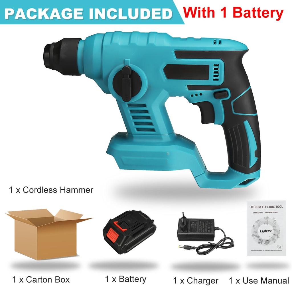 Multifunction ordless Electric Rotary Hammer 7500mAh Hammer Impact Drill Power Tool For Battery With LED 21V