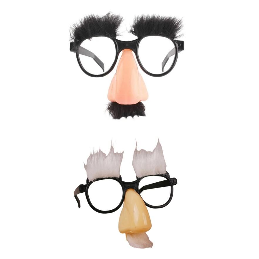 Fake Nose Glasses Toys Funny Nose Beard Eyeglasses with Eyebrows Mustache Halloween Party Decoration Novelty Prank Photo Props
