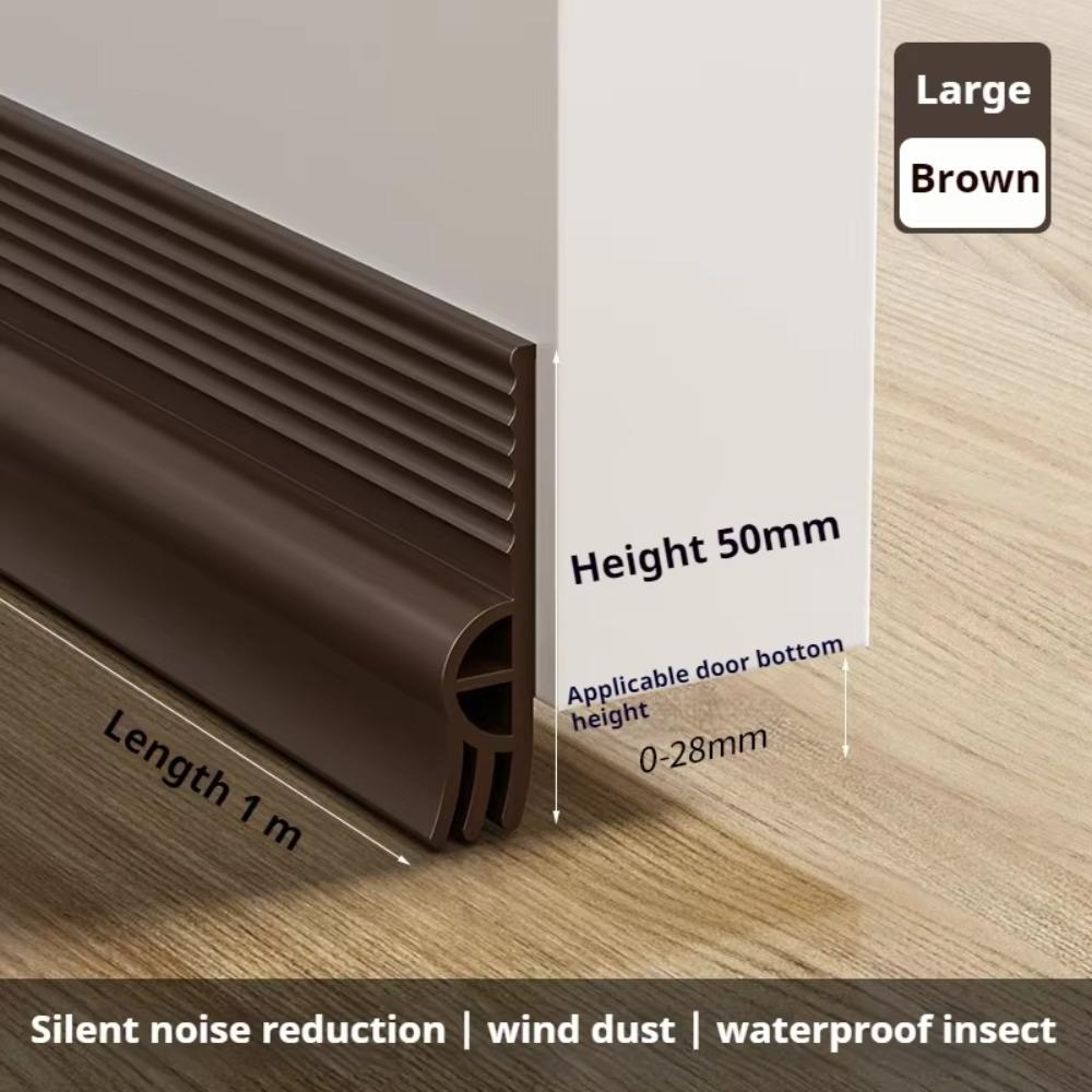 28/50mm Height Door Bottom Weatherstripping Dustproof Insectproof Door Draft Stopper Self-Adhesive Triple-Thickening