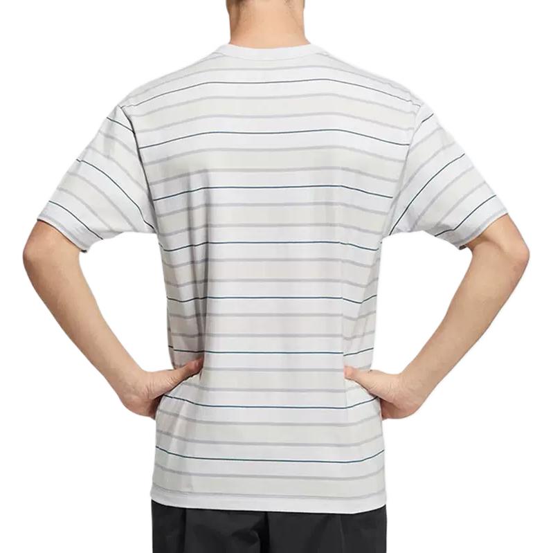 adidas T-shirt Casual a Manica Corta con Striscia Logo Gamba Dritta Uomo Top Bianco HS4382